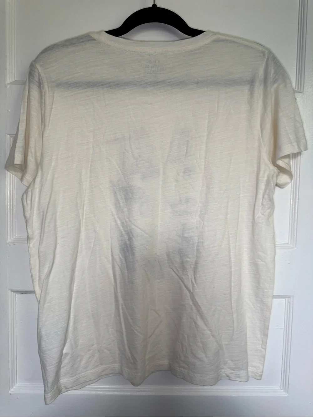 J. Crew “City Cats” White Cotton Collector Tee with Black Cat Graphics L